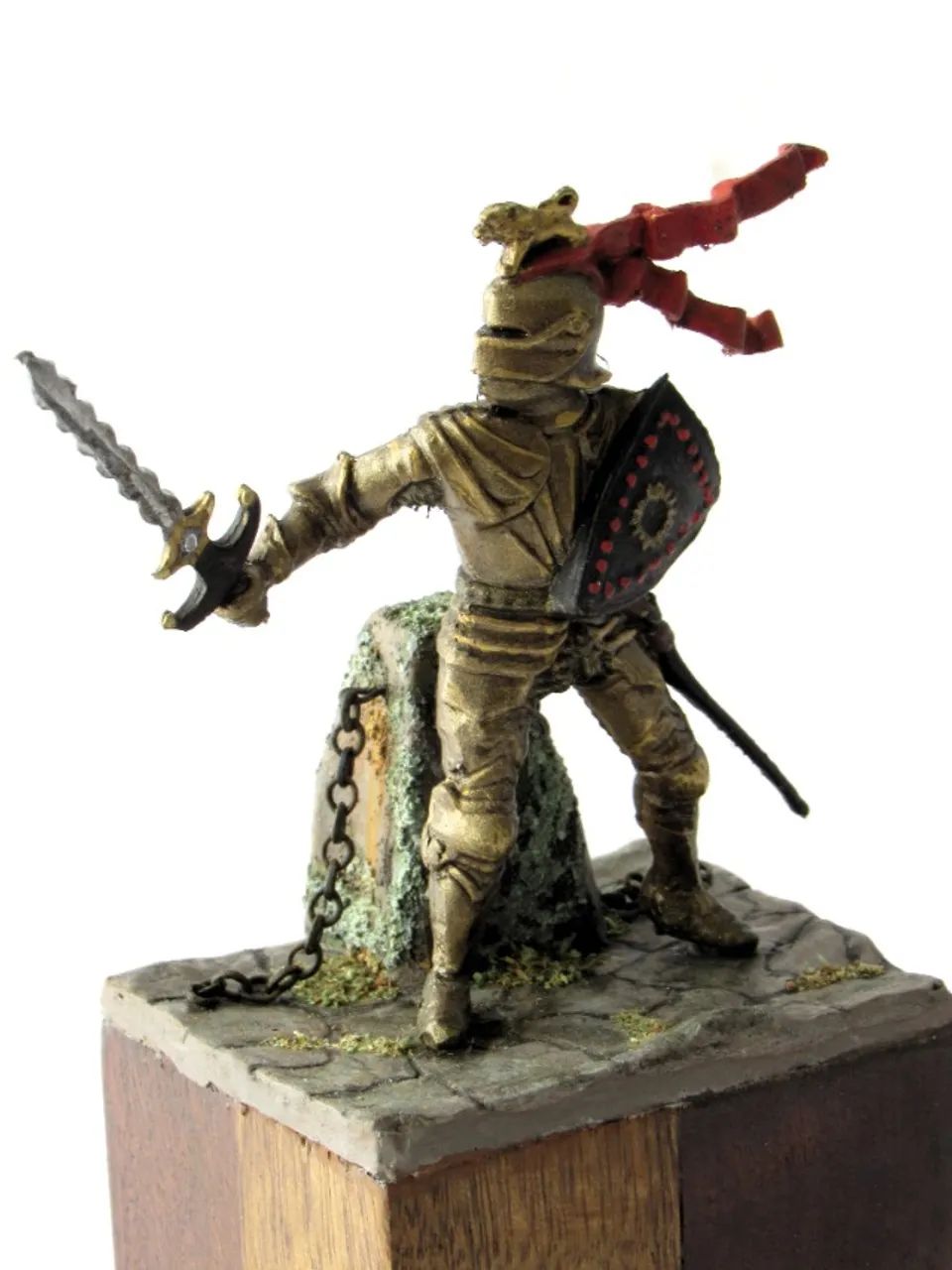 Cavaleiro Medieval Com Espada - Pintado À Mão - Foto 2