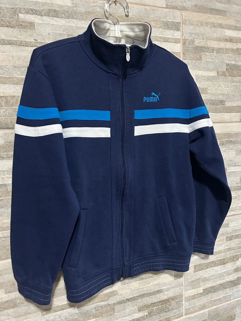 Jaqueta moletom azul vintage Puma P - Foto 3