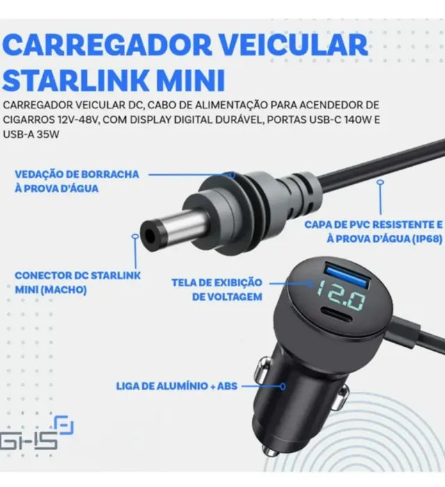 Cabo Veicular Starlink Mini 3m  3 Em 1 - Foto 5