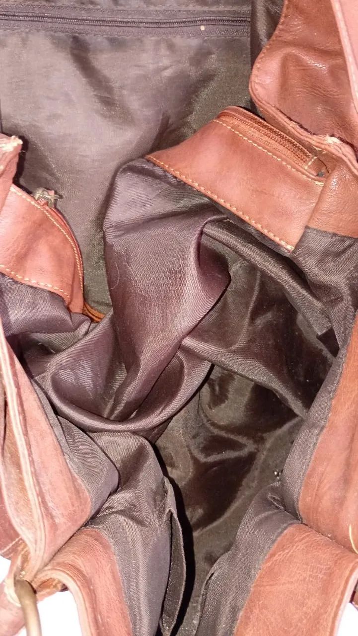Bolsa de couro legítimo, grande, maravilhosa - Foto 3