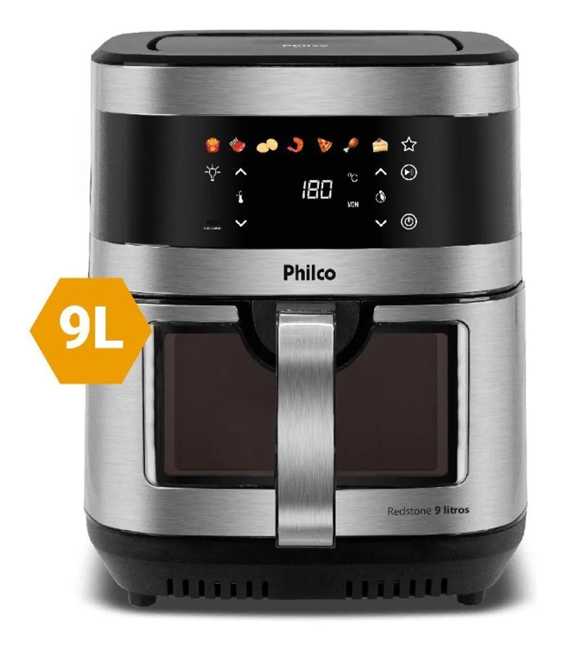 Air Fryer Philco 9L Visor Glass Painel Digital PAF90C