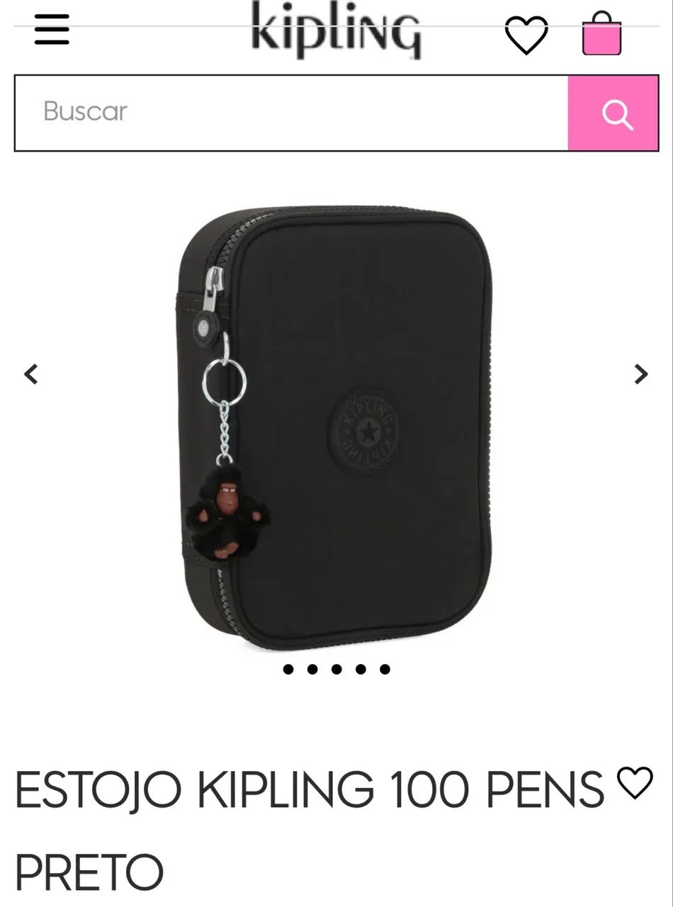 Kit Mala e Estojos Kipling True Black Original - Foto 5