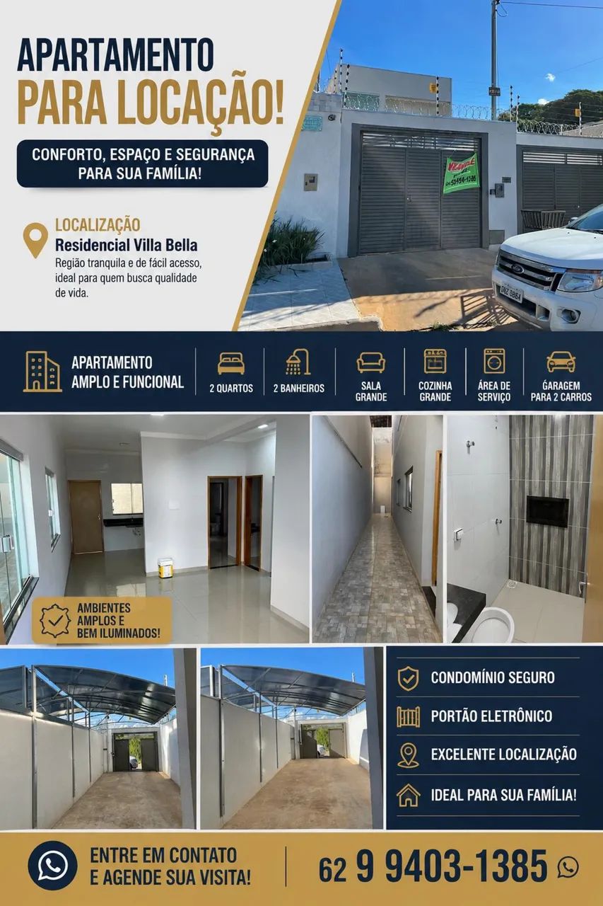 Alugo apartamento de 2 quartos 