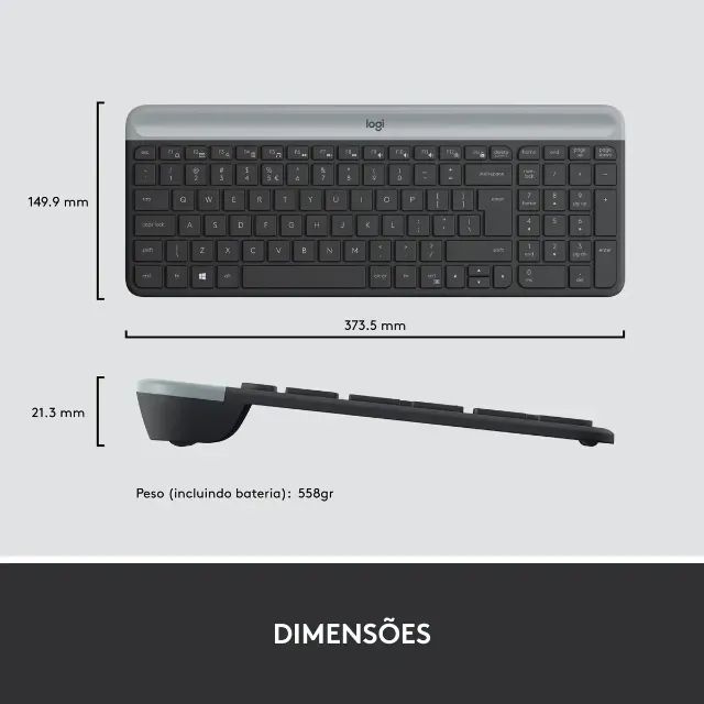 Combo Teclado e Mouse sem fio - Logitech MK470 - Foto 5