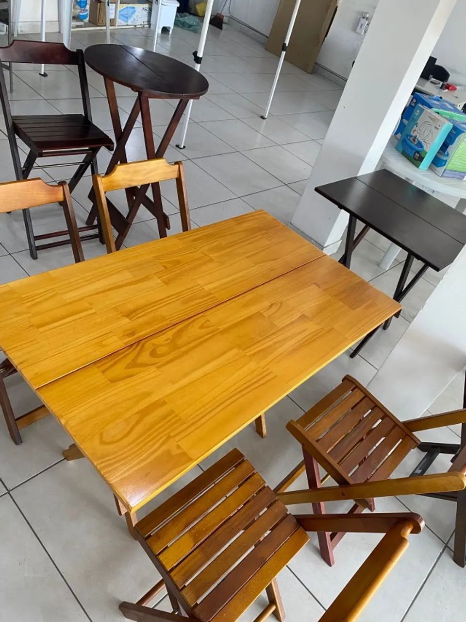 jogo de mesa de madeira 1,20 por 70 cm - Foto 2