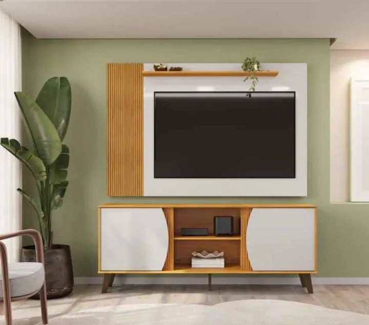 Conjunto de Rack com Painel Domo 160 Cedro/Bali