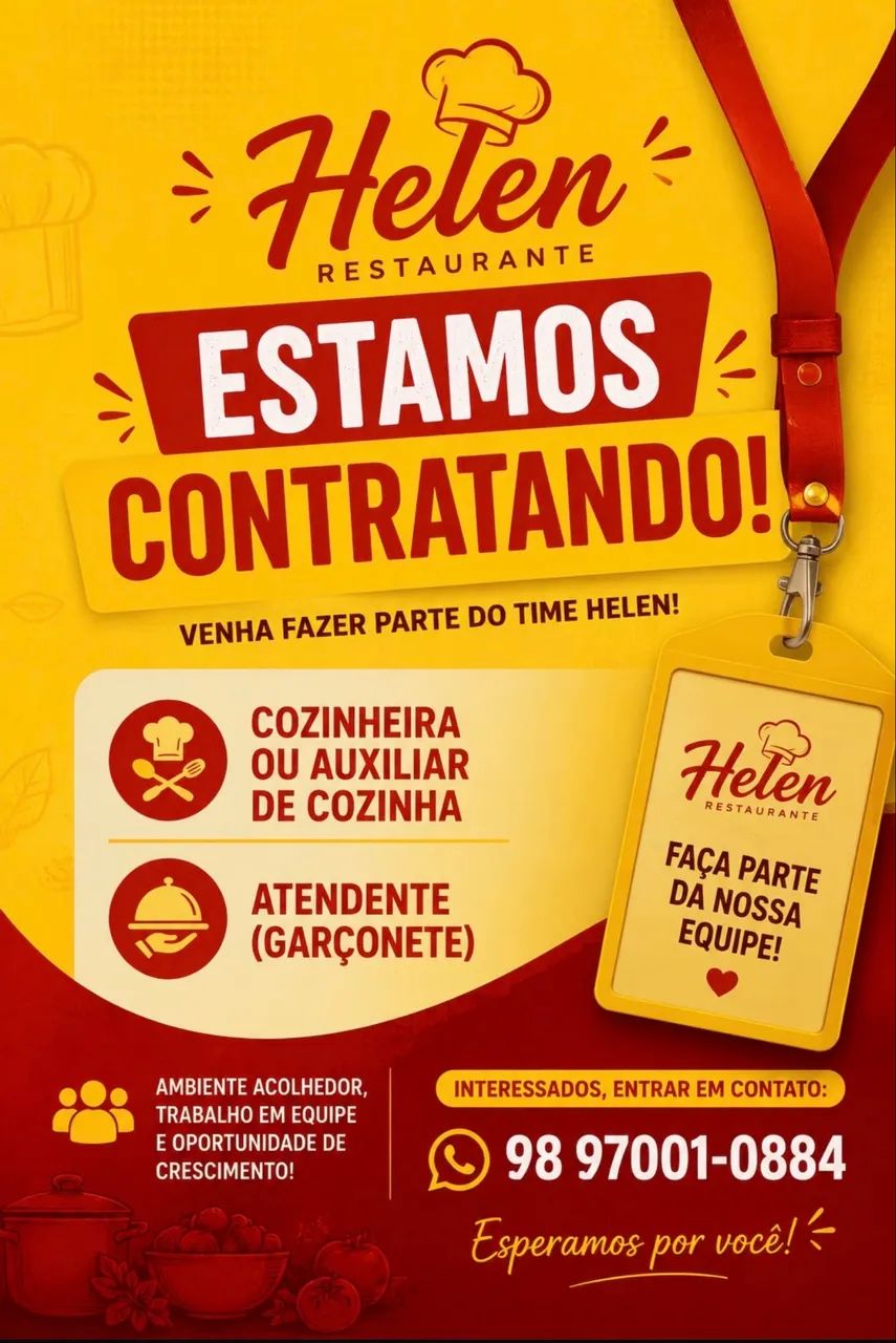 Estamos recebendo currículo 