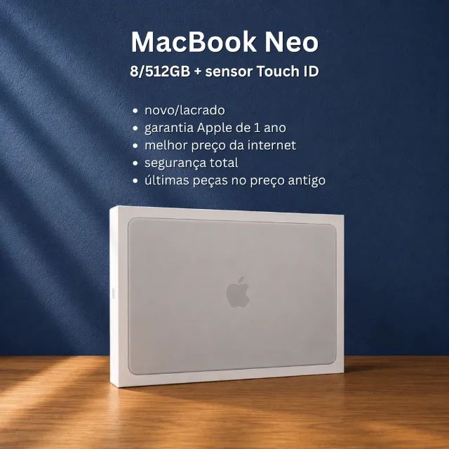 MacBook Neo 8/512GB - Touch ID - Prata - NOVO - Lacrado