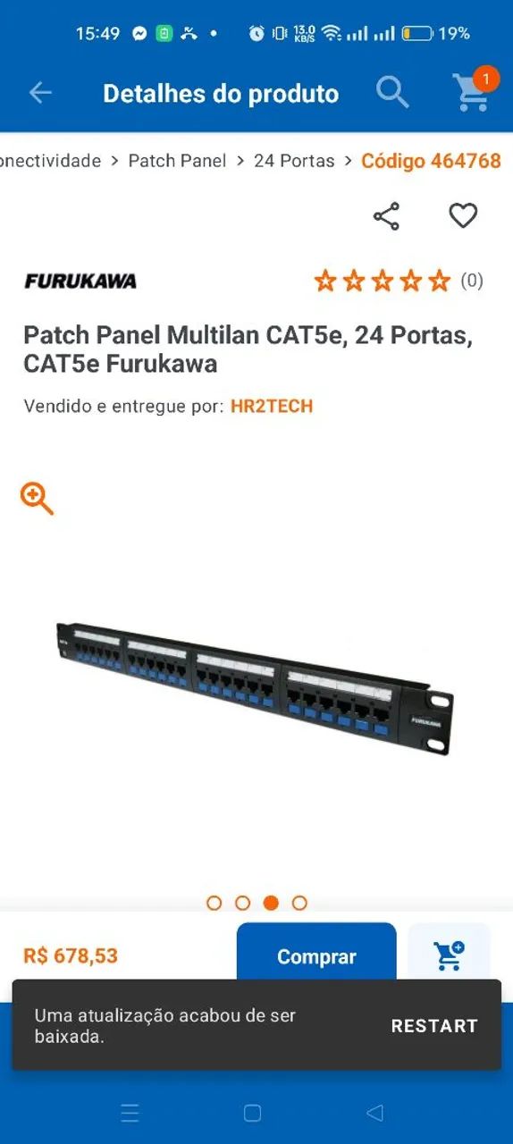 Pach painel cat5 Furukawa multi lan - Foto 2