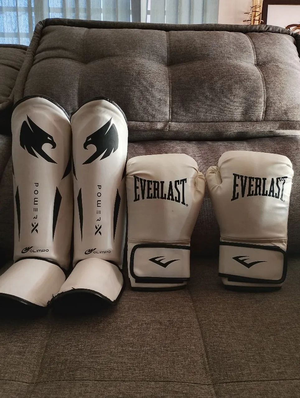 Luva de boxe e caneleira muay thai