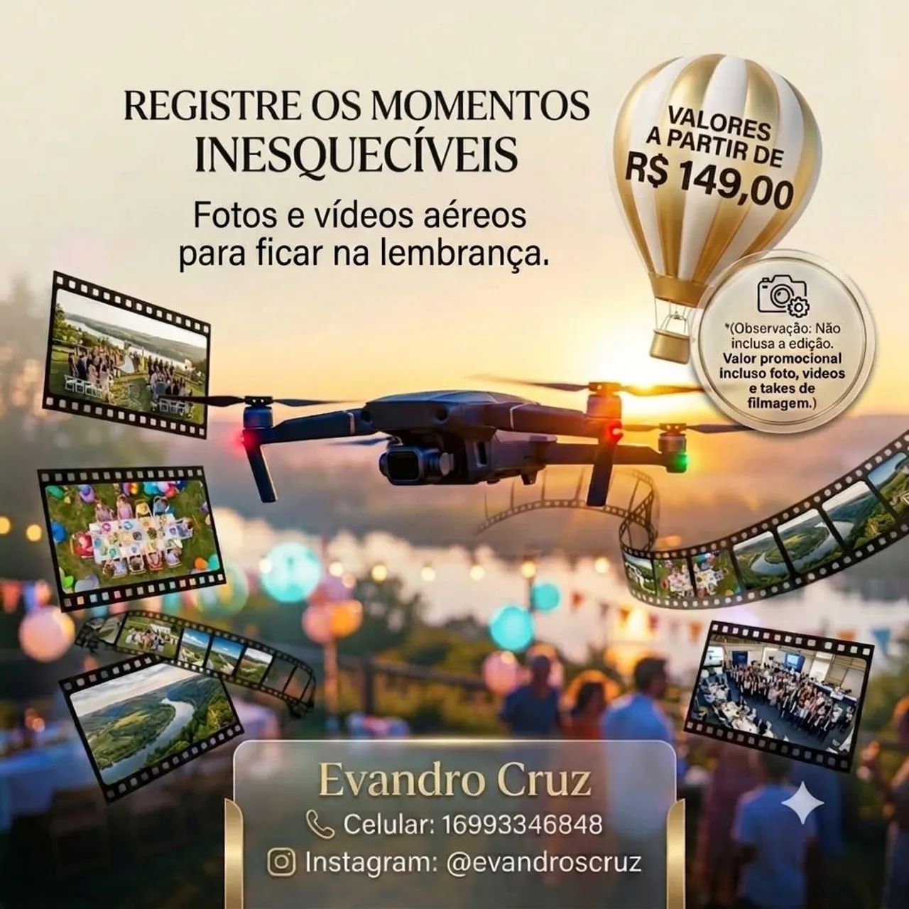 Filmagens com drone câmera profissional 4K