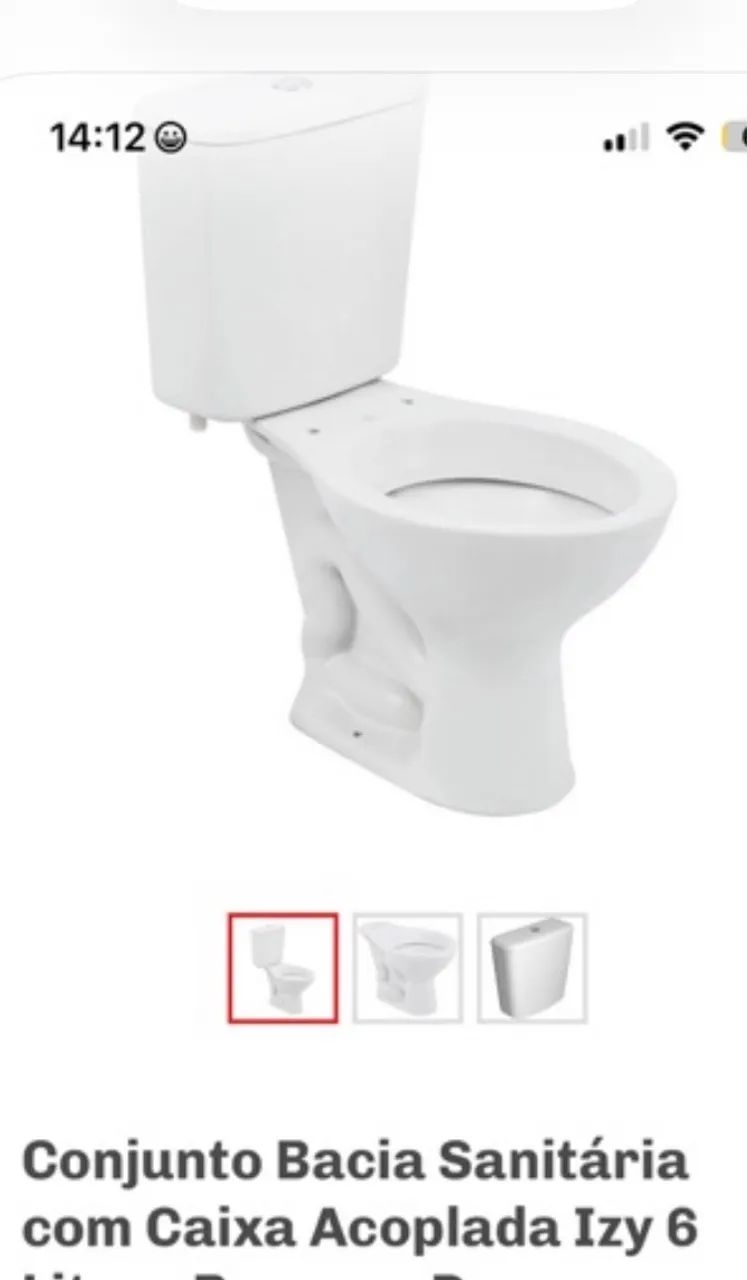Caixa acoplada com vaso sanitário Izzy da Deca( novo) 