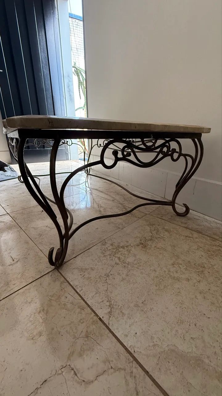 Mesa Vintage em Mármore Travertino  - Foto 2