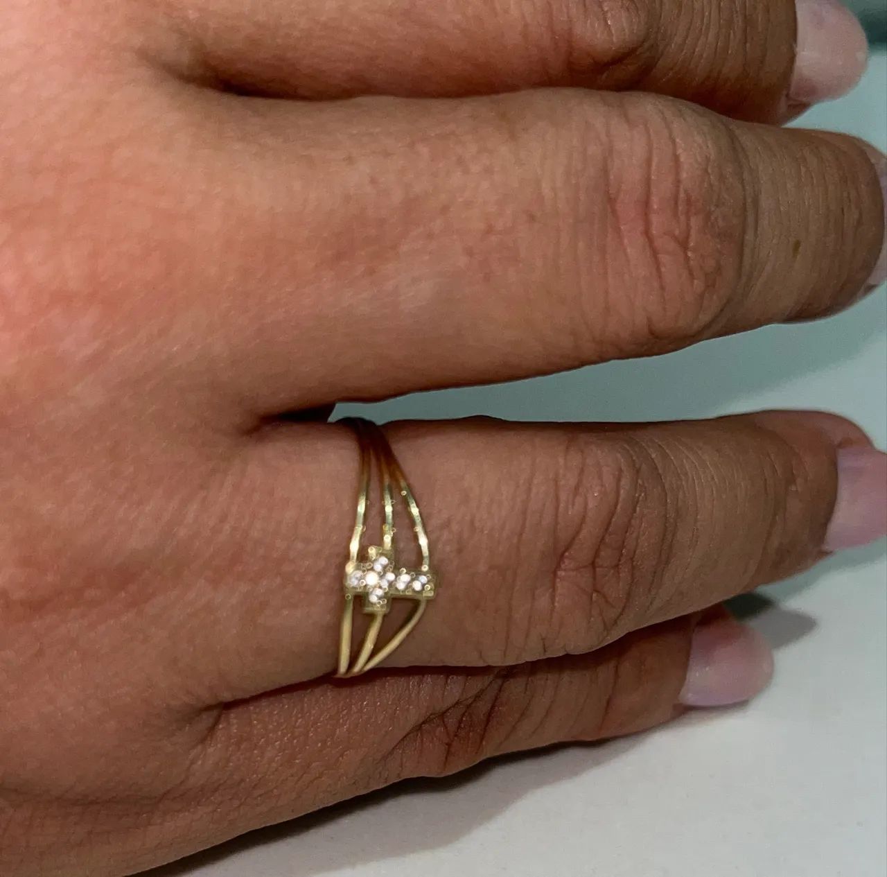 Anel de ouro 18k com crucifixo  - Foto 2