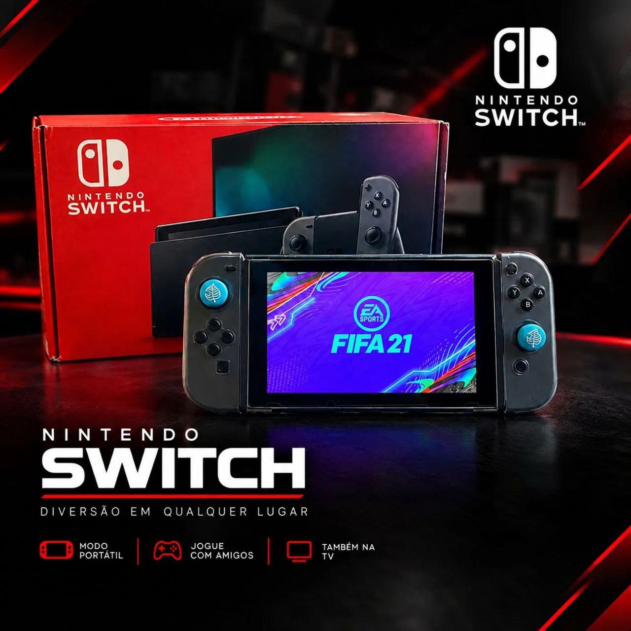 Nintendo Switch V2 com jogos!