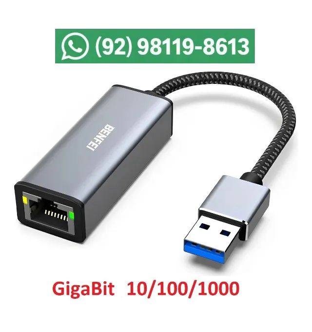 Adaptador Placa de Rede USB rj45 GIGabit 10/100/1000