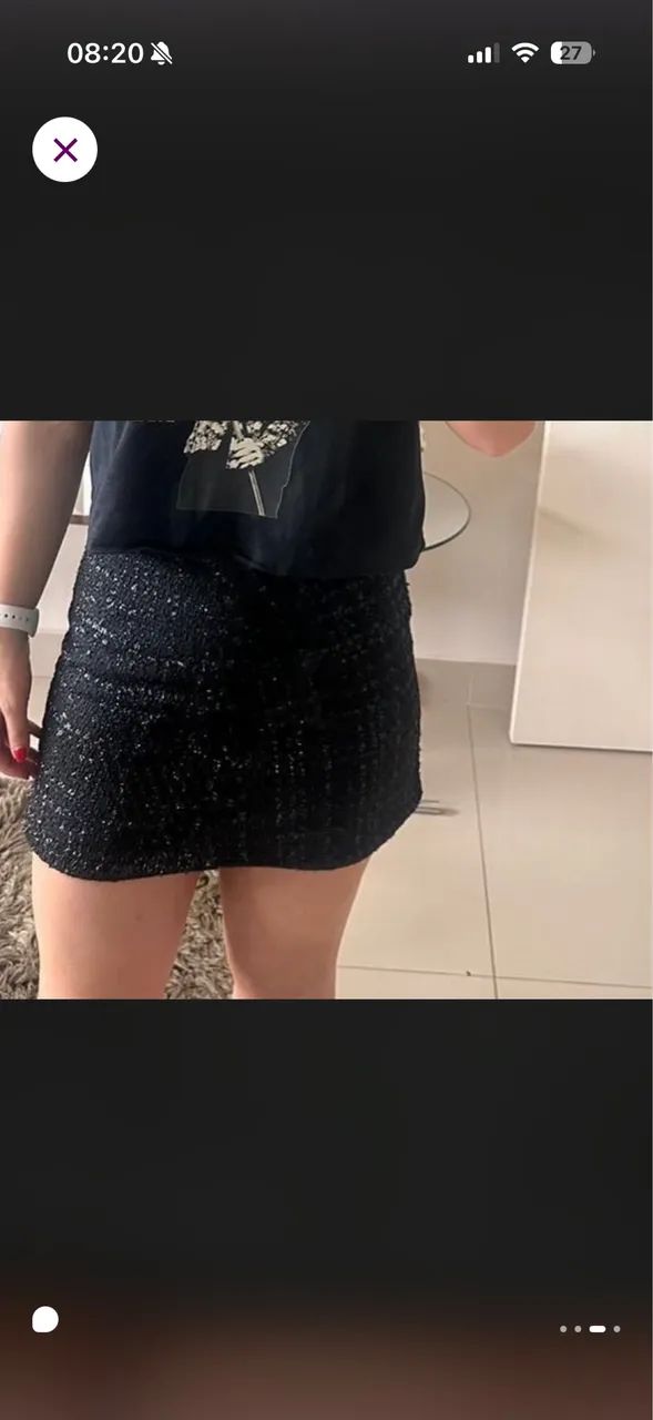 Saia tweed TAM M forrada  - Foto 3