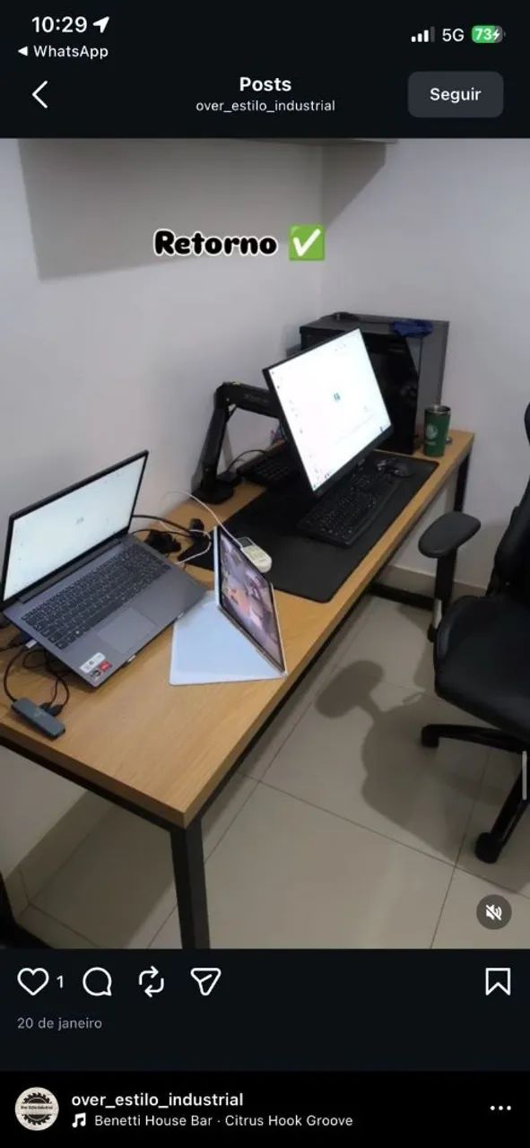 Mesa estilo industrial Gamer  - Foto 4