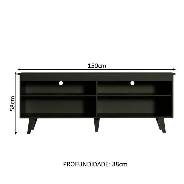 Rack para TV até 65 Polegadas Preto Madesa - Foto 2