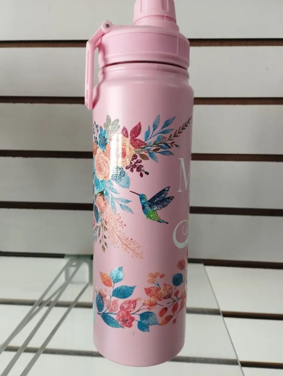 ? Garrafa Squeeze 750ml Rosa ?Mãe Te Amo? - Prática, Linda e Funcional! ? - Foto 4