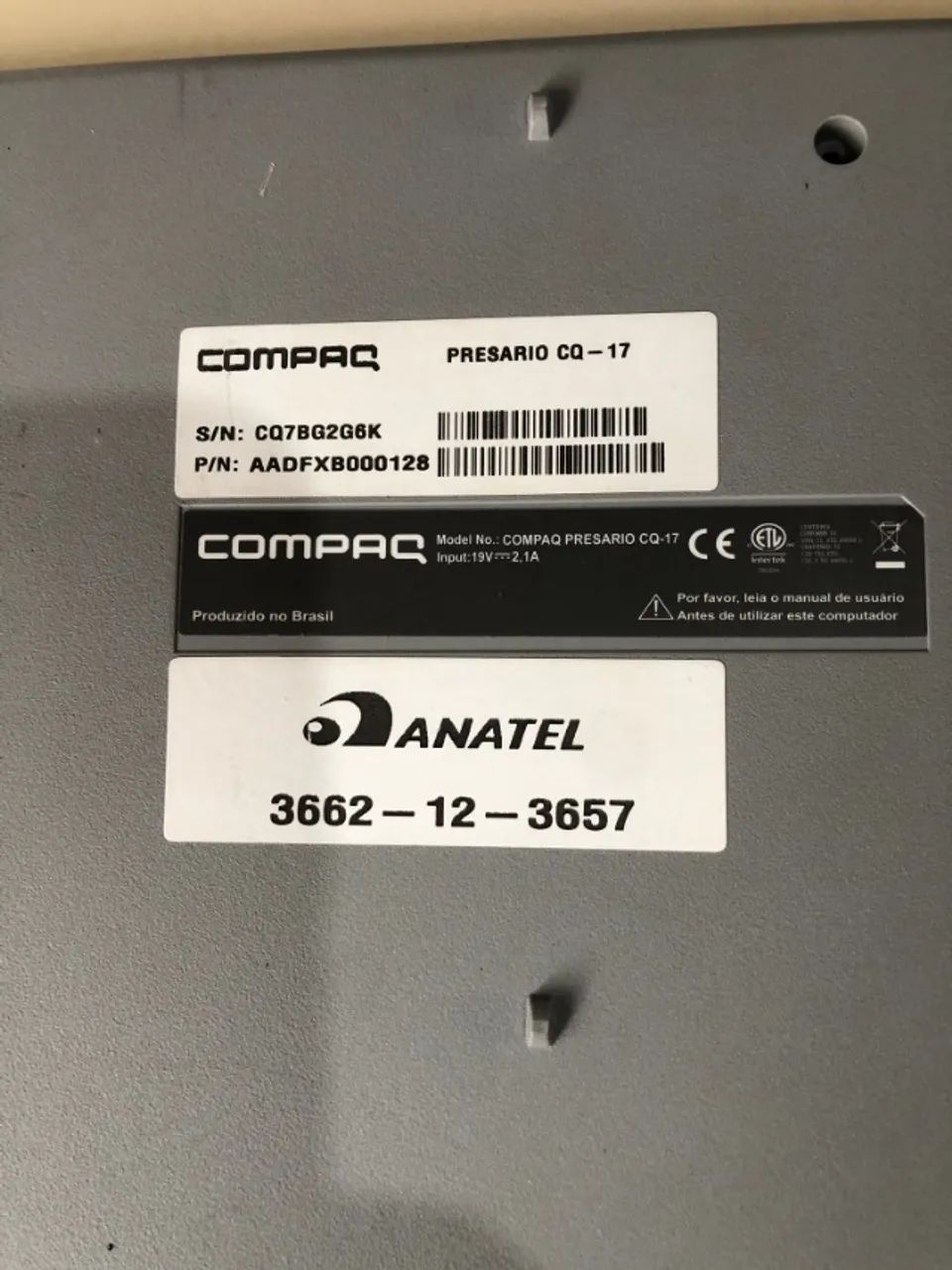 NOTEBOOK COMPAQ PRESARIO CQ 17 - LEIA PROMOÇAO DA SEMANA