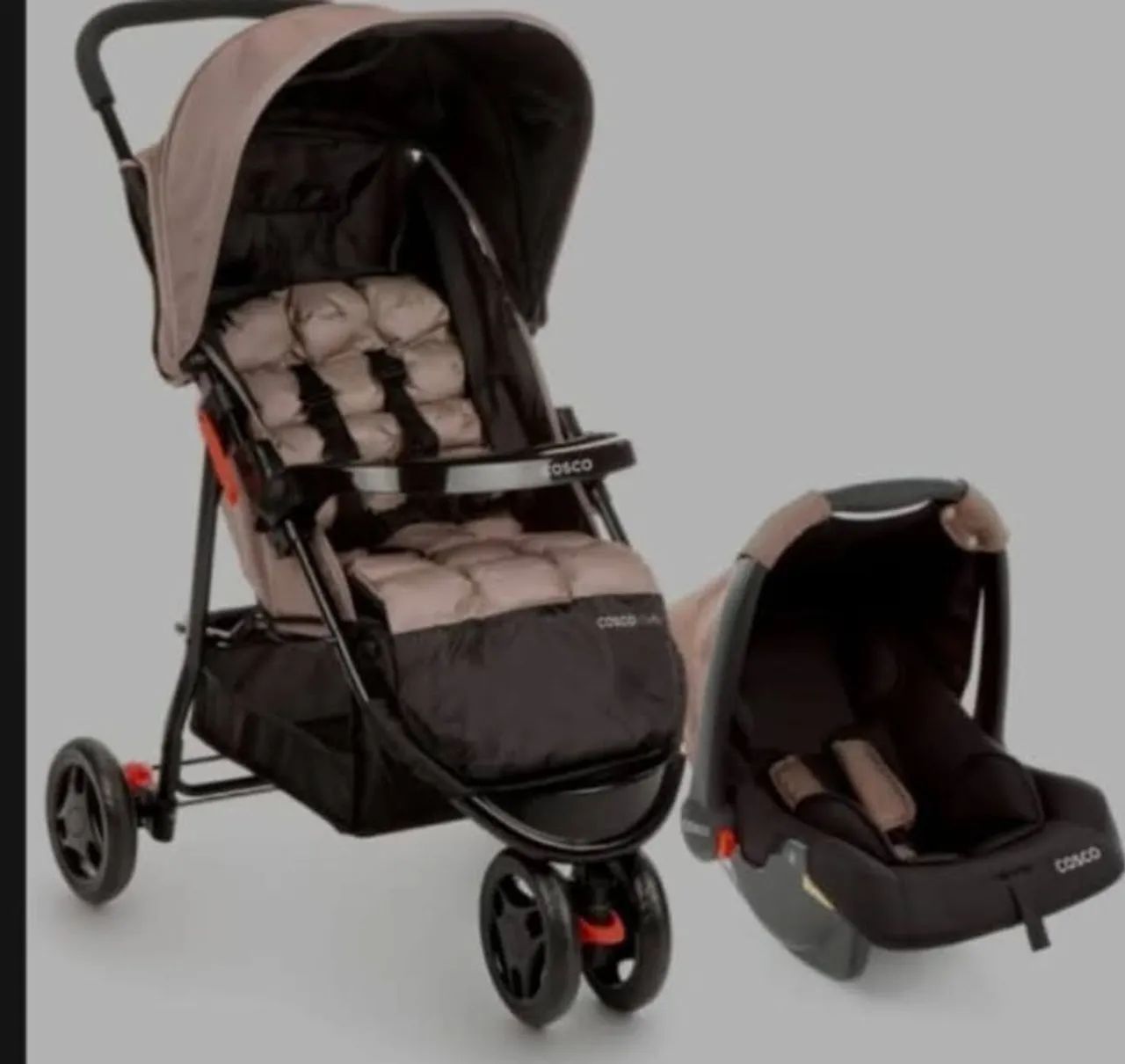 Carrinho de bebê com Bebê conforto Cosco  - Foto 4