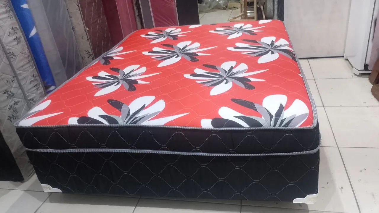 Cama Box Casal Espuma D45 Tecido Esponjado - Nova (ENTREGA GRÁTIS) - Foto 3
