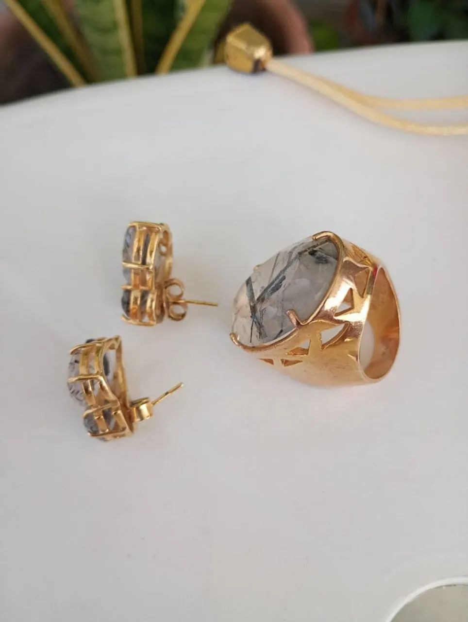 Conjunto anel e brinco - Foto 3