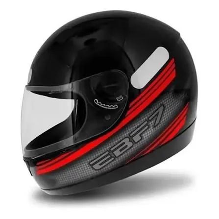 Capacete EBF7 preto c/ vermelho (60) NOVO NA CAIXA