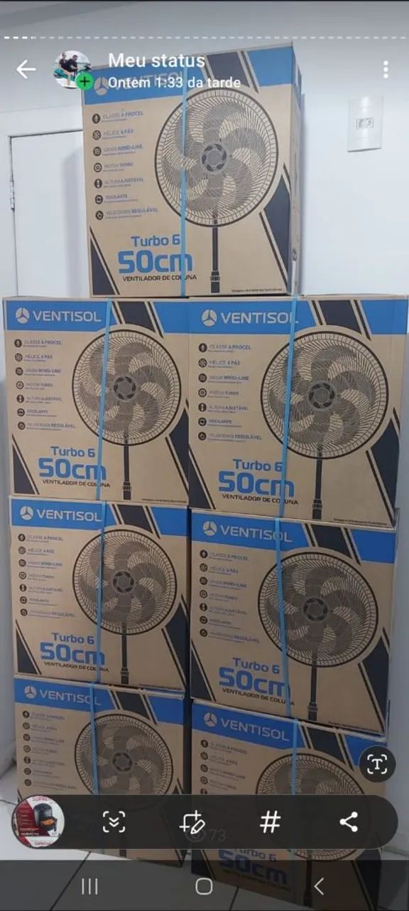 Ventilador de coluna 50cm turbo 