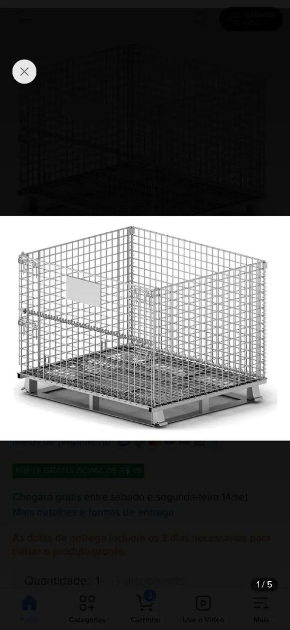 Gaiola Aramada Rack Cesto Galvanizado  - Foto 2