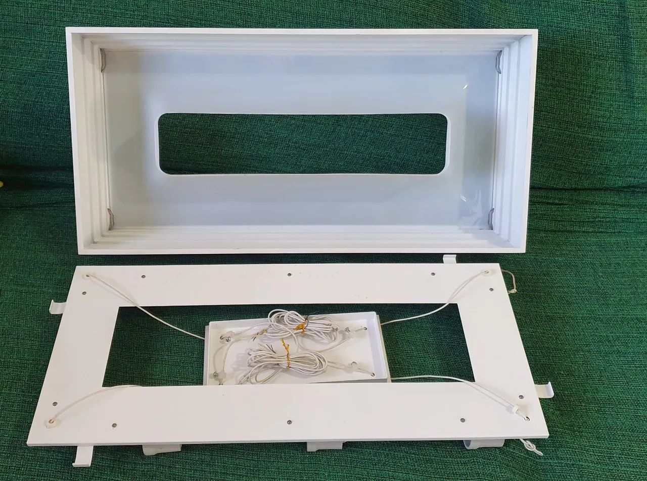 Lustre Pendente Branco Retangular - Foto 4