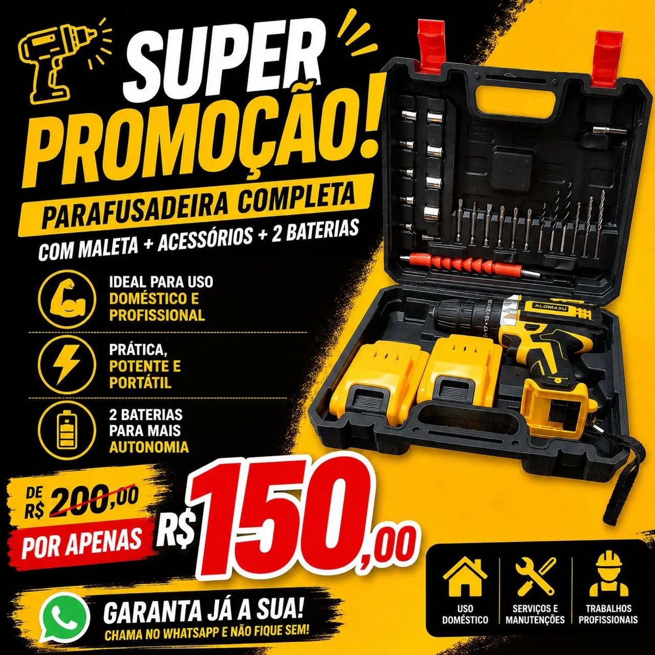 PARAFUSADEIRA COM 2 BATERIAS ? 