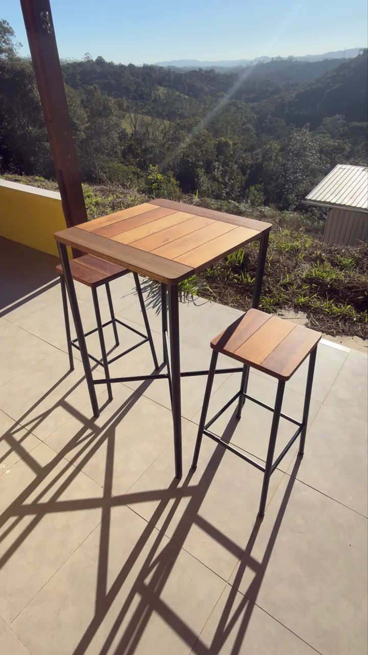 Mesa Alta Fabric + 2 Bancos Tok&Stok - Foto 2