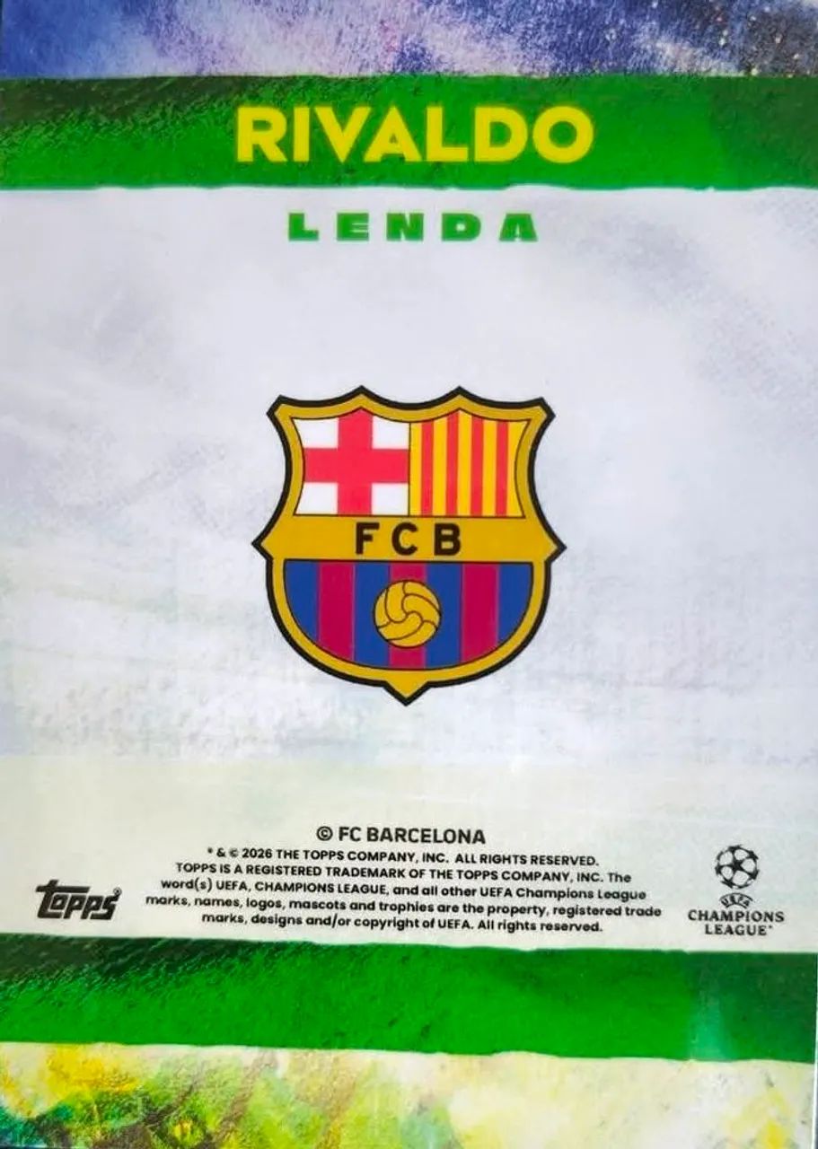 Card Topps Jogaço Rivaldo Lenda Barcelona - Foto 2
