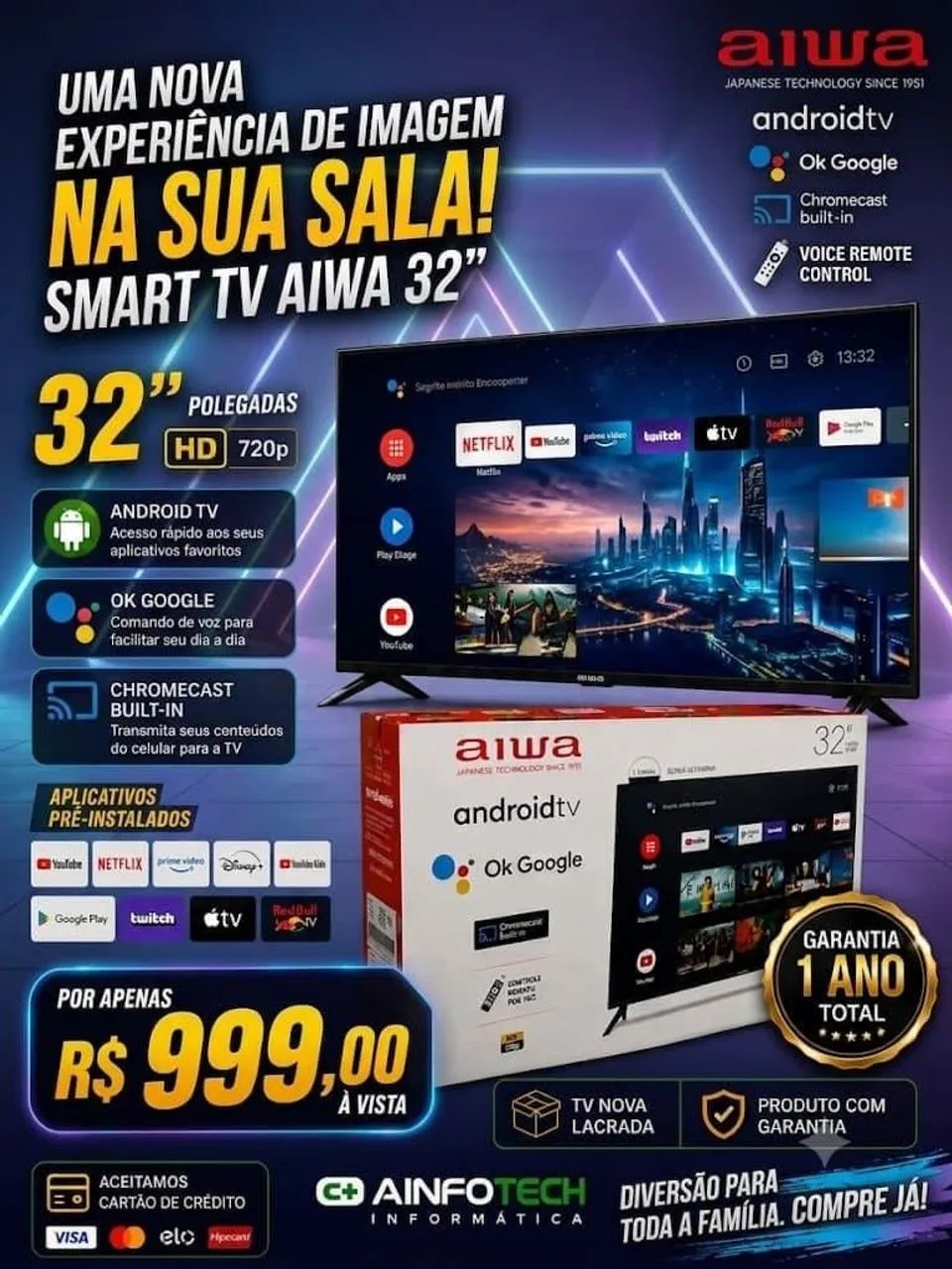 Tv smart 32 nova lacrado