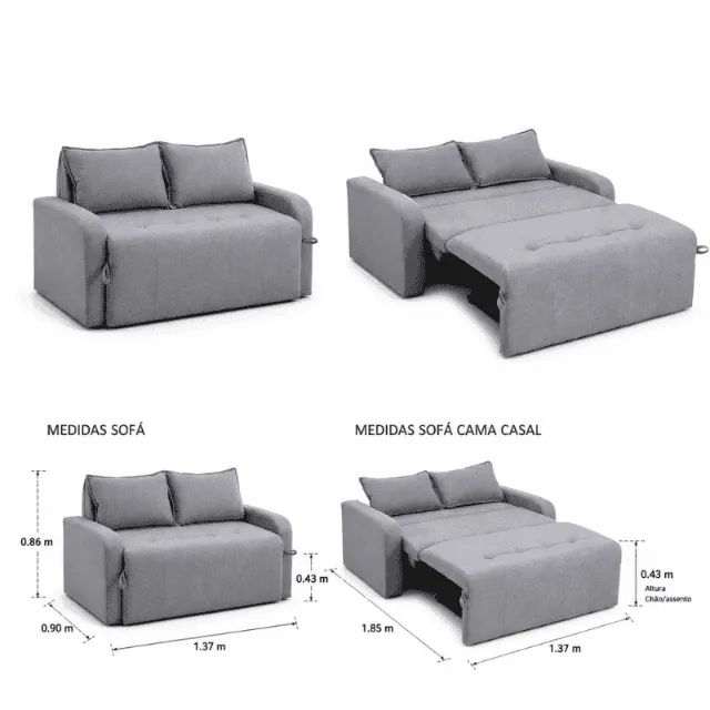 Sofá Cama Amora  1,37m  Linho   Produto Novo - Pronta Entrega - Foto 4