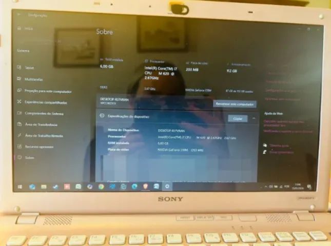 Notebook Sony Vaio Rosa 2009 Usado Para Peças Ou Conserto - Foto 2