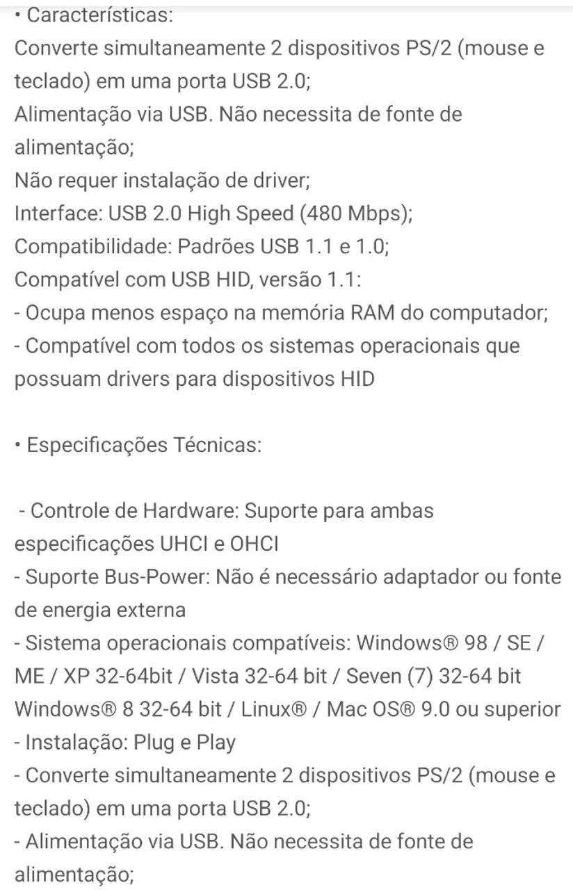 Cabo Adaptador USB para PS 2 Teclado e mouse - Foto 5