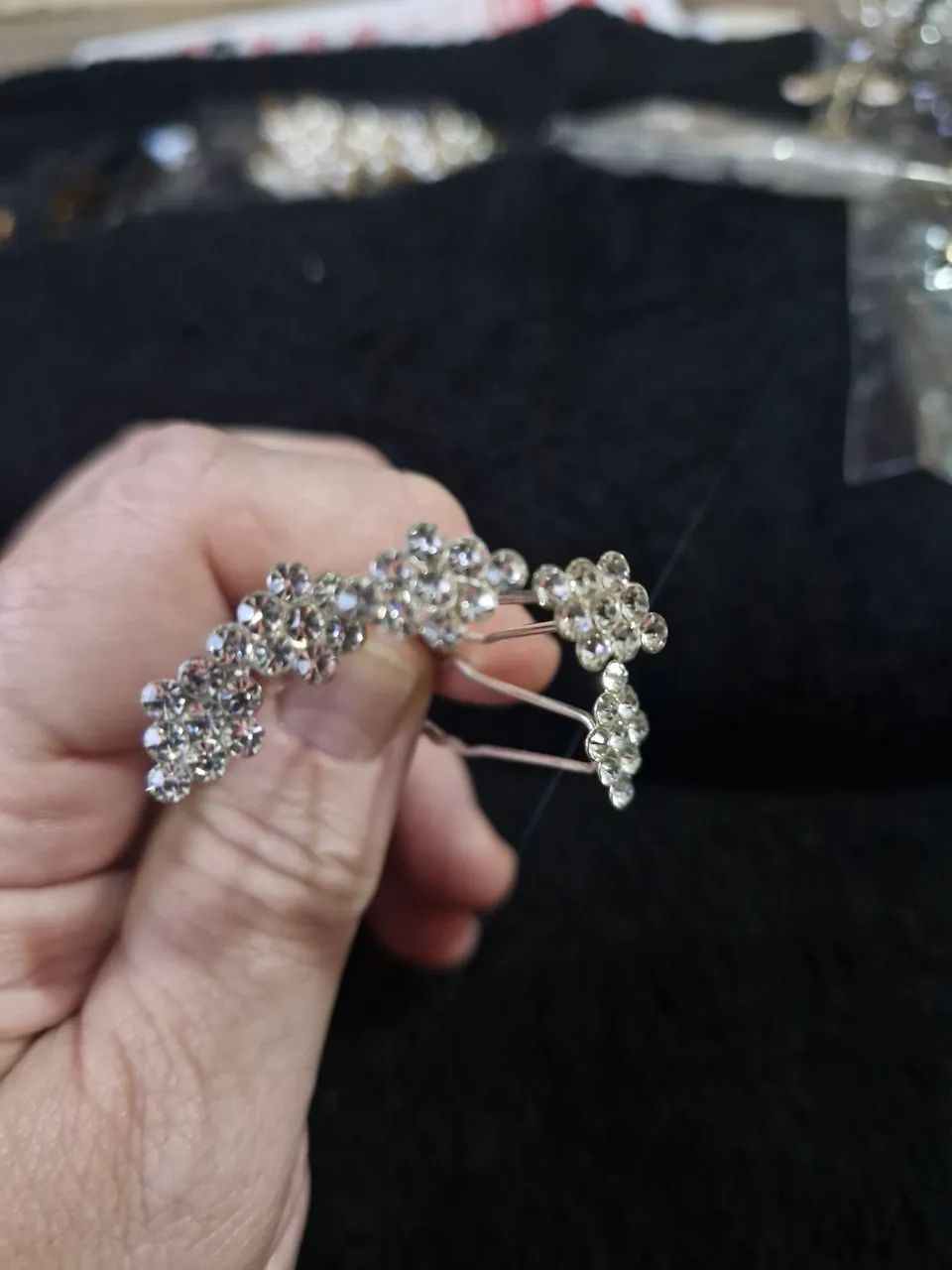 Grampo para cabelos ponto de luz com strass  - Foto 2