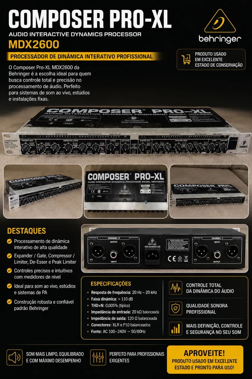 Compressor de áudio Behringer 