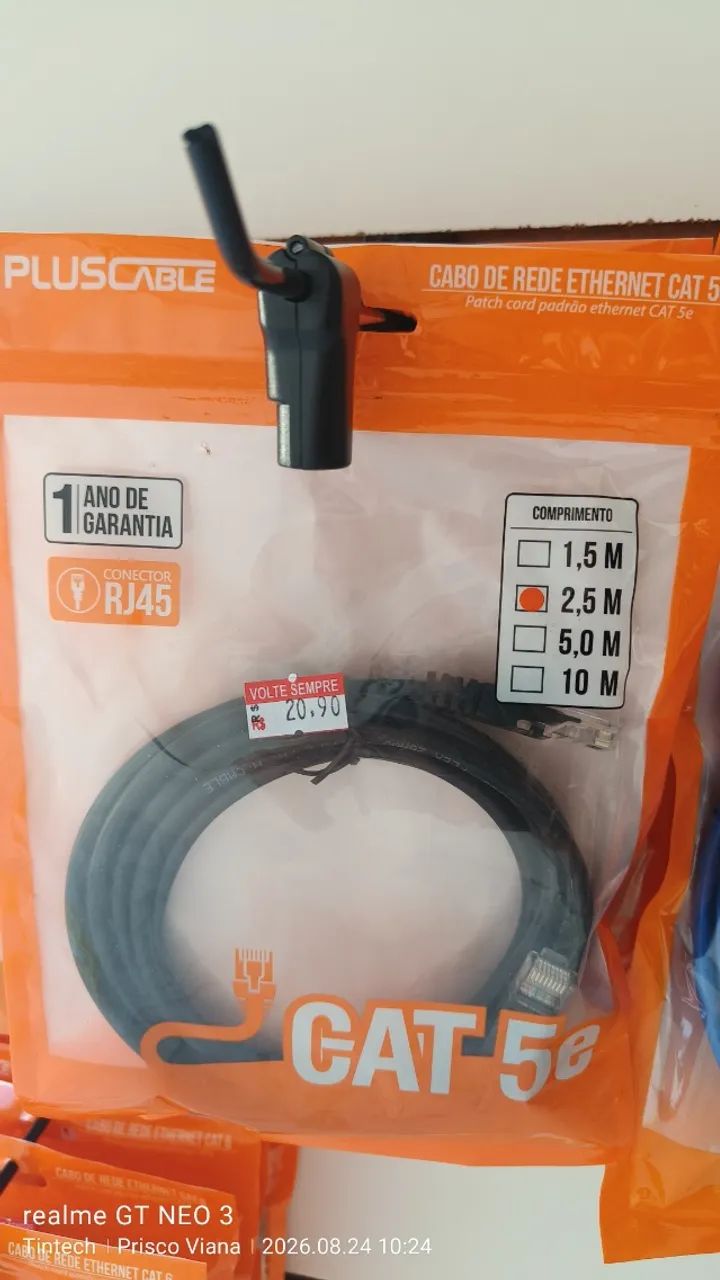 Cabo de Rede Ethernet RJ45 CAT5e e CAT6 - Vários Tamanhos - Foto 4