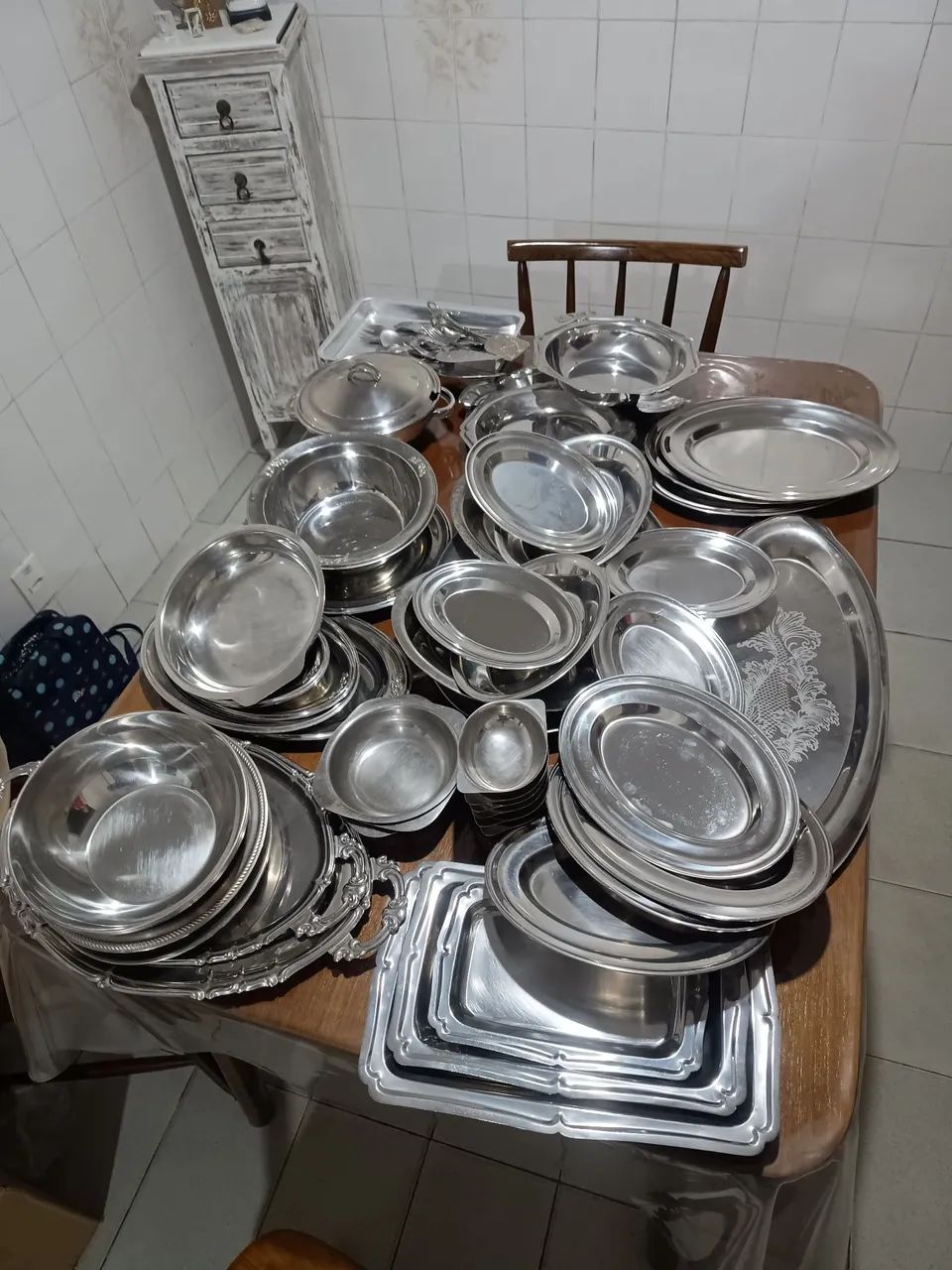 Louças inox 80 itens - Antigos, Tramontina, Gasola, Elmo, Silverplate - Foto 4