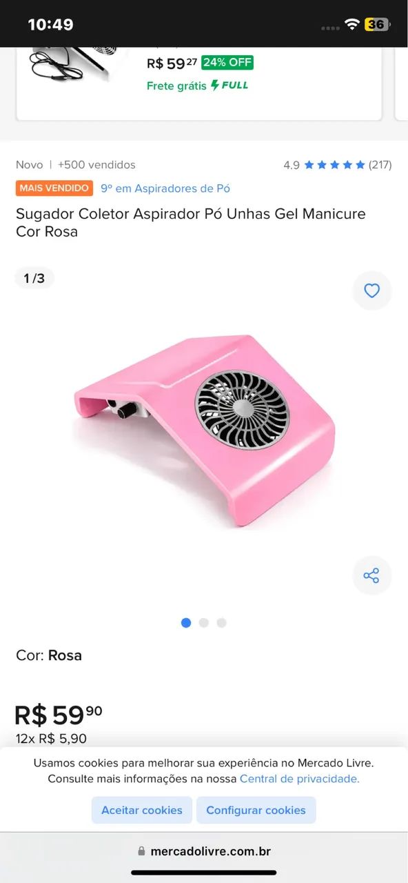 Sugador de pó pra unhas 