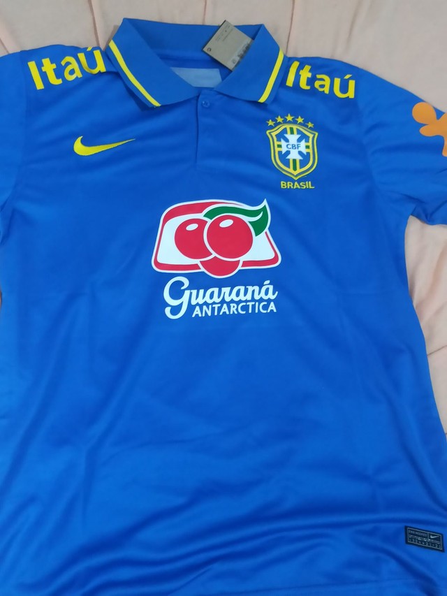 Camisa da Seleção brasileira Polo Azul 2022 - Foto 4