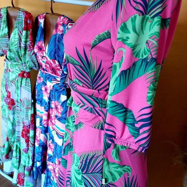 Vestidos longos suede flores  - Foto 2