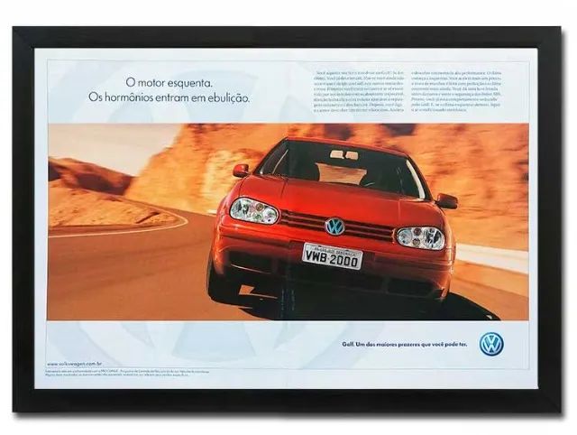 VW Golf 2000 - Quadro decorativo com propaganda original