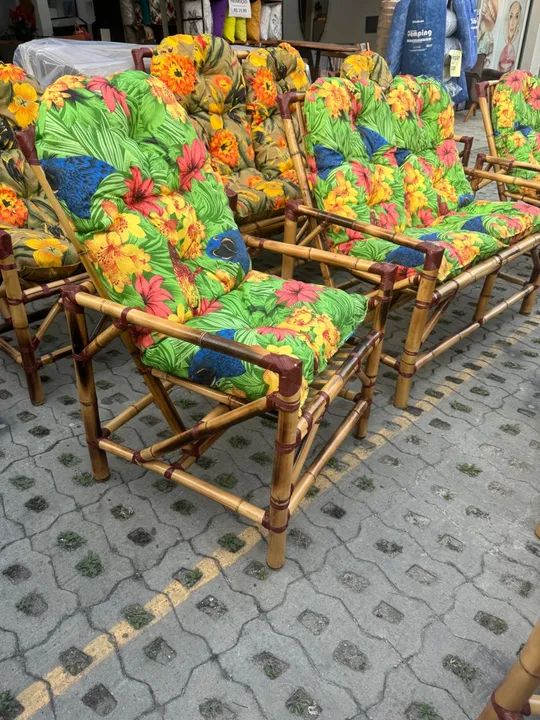 Conjunto de poltrona de bambu  - Foto 3
