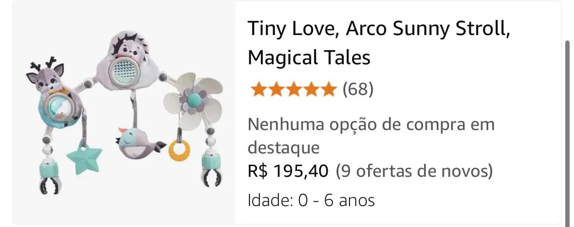 Brinquedo de Arco para Bebê Tiny Love Black and White Sunny Stroll - Foto 2