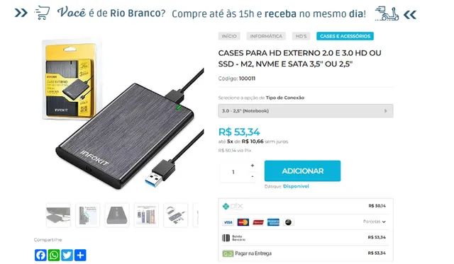 Case HD Externo - Sata, NVME, M2, 3.0 e 2.0 - Foto 4